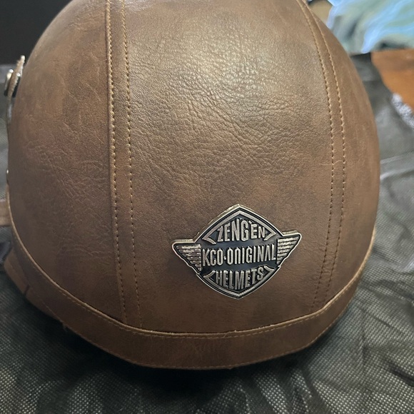 Brown Leather Helmet